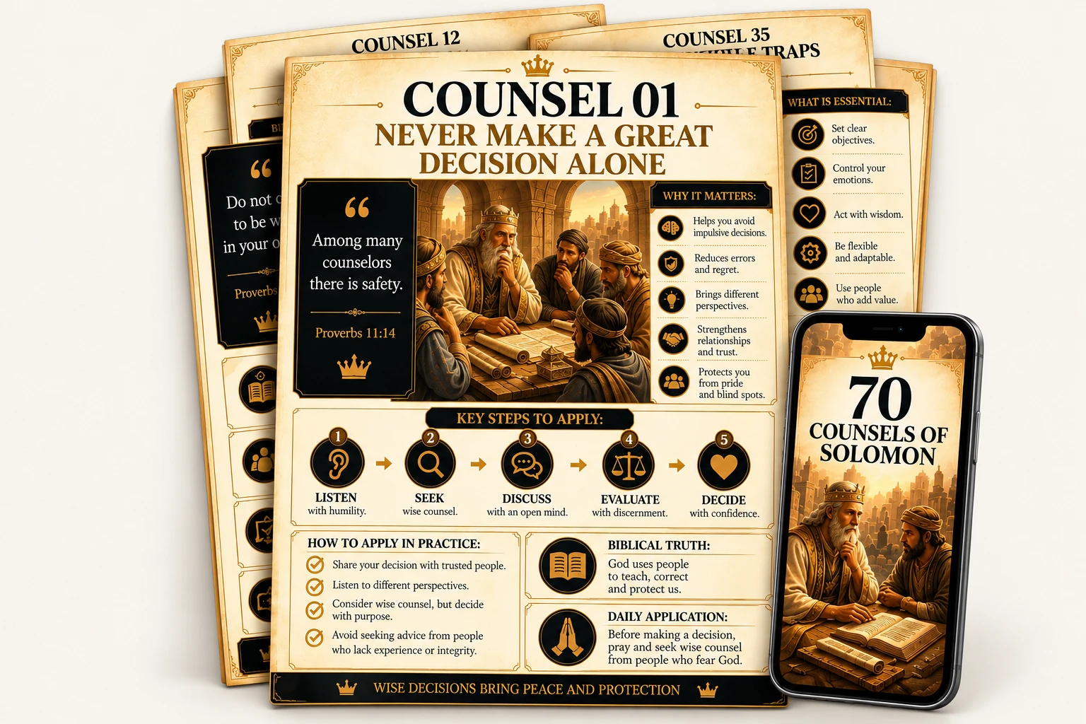 All 70 Counsels pages laid out
