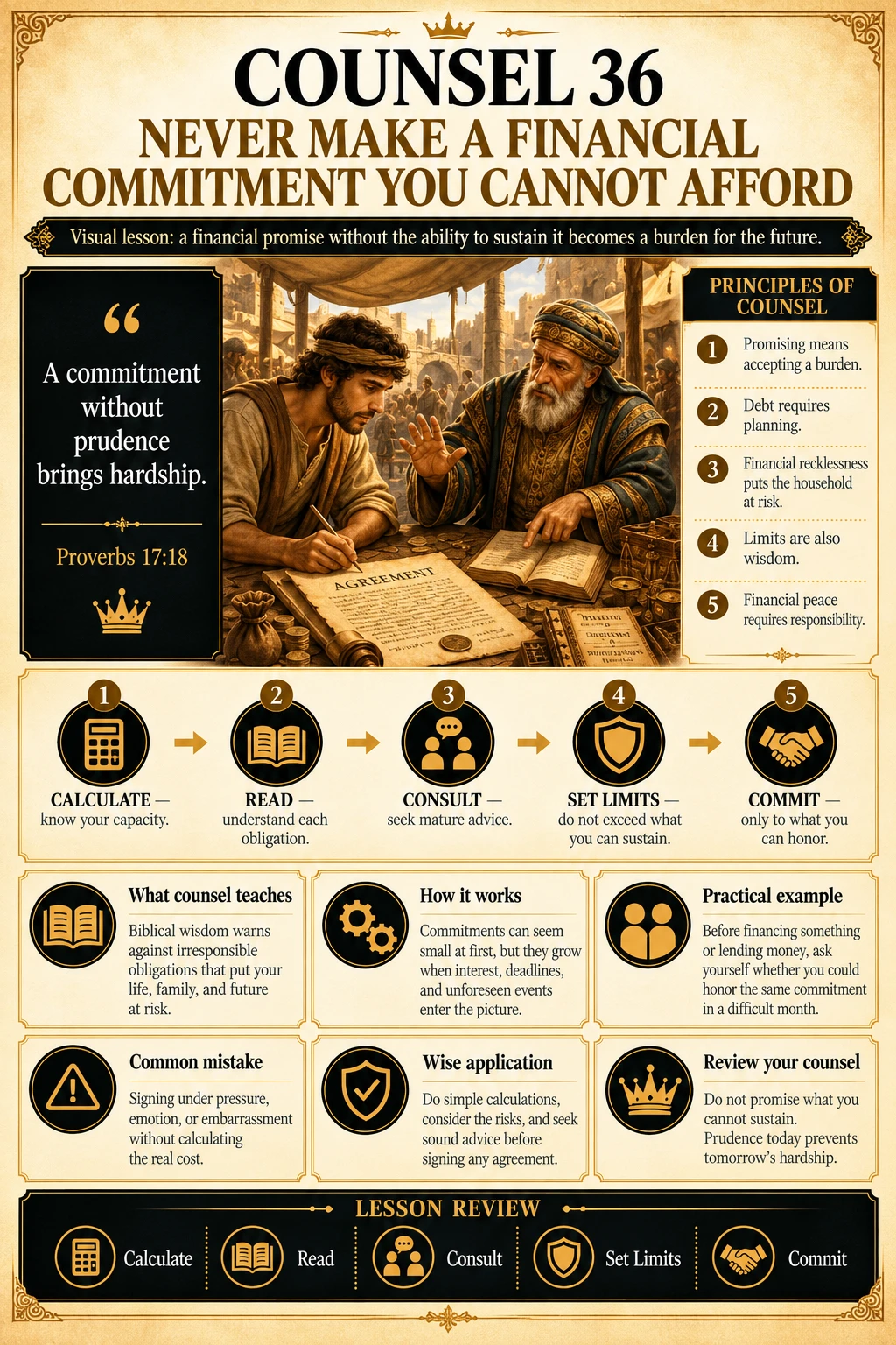 Counsel 36: Never make a financial commitment you cannot afford